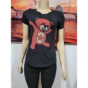 PHILIPP PLEIN Sweeties Collection Teddy Bear 🌟 Black Size M  Rhinestones Tee #C